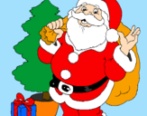 Dibuix Santa Claus i un arbre de nadal  pintat per PERE