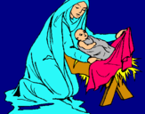Dibuix Naixement del nen Jesús  pintat per etna  i  tanit