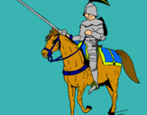 Dibuix Genet a cavall  pintat per cavaller