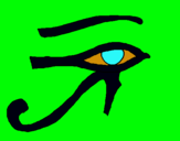 Dibuix Ull Horus pintat per aida
