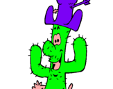 Dibuix Cactus amb barret  pintat per marc pineda