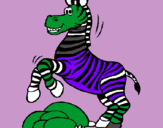 Dibuix Zebra saltant pedres pintat per danidinosaurio