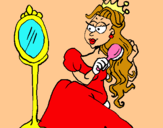 Dibuix Princesa i mirall pintat per abrll mestres rovira