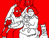Dibuix Família pintat per SARA  ADUCAS  