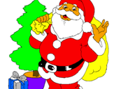 Dibuix Santa Claus i un arbre de nadal  pintat per PAPANOEL