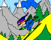 Dibuix Esquiador pintat per ot pi