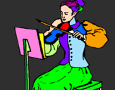 Dibuix Dama violinista pintat per Gemma