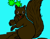 Dibuix Esquirol pintat per roger