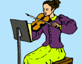 Dibuix Dama violinista pintat per joana tren