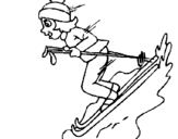 Dibuix Esquiadora pintat per JOAN
