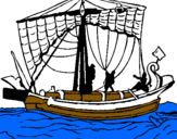 Dibuix Vaixell romà  pintat per arnau