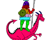 Dibuix Sant Jordi i el drac pintat per sergio