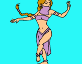 Dibuix Princesa mora ballant pintat per Lauralin