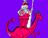 Dibuix Sant Jordi i el drac pintat per MIQUEL