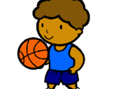Dibuix Jugador de bàsquet pintat per el   basket  bolista