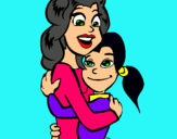 Dibuix Mare i filla abraçades pintat per angiethebest1