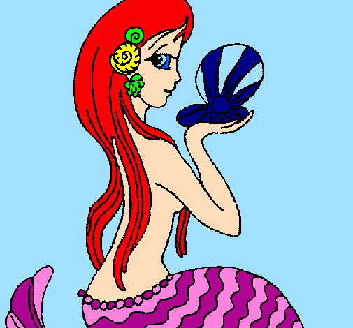 Dibuix Sirena i perla pintat per SOFIA ABELLA MUSA