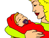 Dibuix Mare amb la seva nadó II pintat per Jana Faus