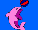 Dibuix Dofí jugant amb una pilota pintat per belladurmen
