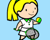 Dibuix Noia tennista pintat per *Maria*