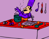 Dibuix Cuiner en la cuina pintat per marcel lamana roca