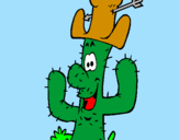 Dibuix Cactus amb barret  pintat per maria