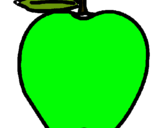 Dibuix poma pintat per marc