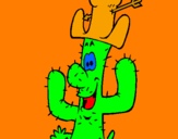 Dibuix Cactus amb barret  pintat per LAURA    M.