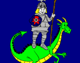 Dibuix Sant Jordi i el drac pintat per iñaki