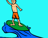 Dibuix Surfista pintat per clara fernandez