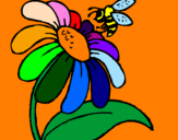 Dibuix Margarida amb abella pintat per Eleni