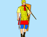 Dibuix Soldat romà  pintat per quim
