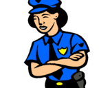 Dibuix Policia dona pintat per EDUARD 