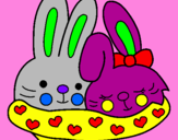 Dibuix Conills enamorats pintat per gigi soca