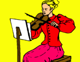 Dibuix Dama violinista pintat per aliz