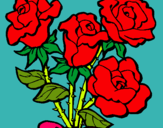 Dibuix Ram de roses pintat per irina