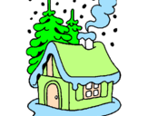 Dibuix Casa en la neu  pintat per stephanie  cancel   roman