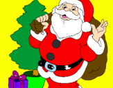 Dibuix Santa Claus i un arbre de nadal  pintat per Anna