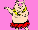 Dibuix Porc hawaià pintat per nerea