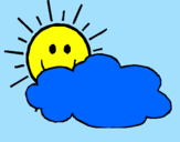 Dibuix Sol i núvol pintat per Maria