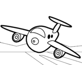 Dibuix Avió aterrant  pintat per mariona