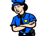 Dibuix Policia dona pintat per policia