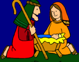 Dibuix Adoren al nen Jesús  pintat per Elena mendez