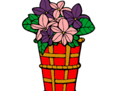 Dibuix Cistell amb flors 3 pintat per test amb flors