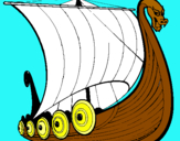 Dibuix Vaixell viking pintat per helena  lopez