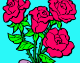 Dibuix Ram de roses pintat per MARCEL