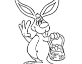 Dibuix Conill amb un cistell pintat per teresa