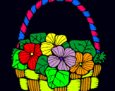 Dibuix Cistell amb flors 6 pintat per ARES