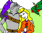 Dibuix Sant Jordi y la princesa pintat per quer
