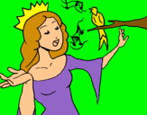 Dibuix Princesa cantant pintat per MARGA